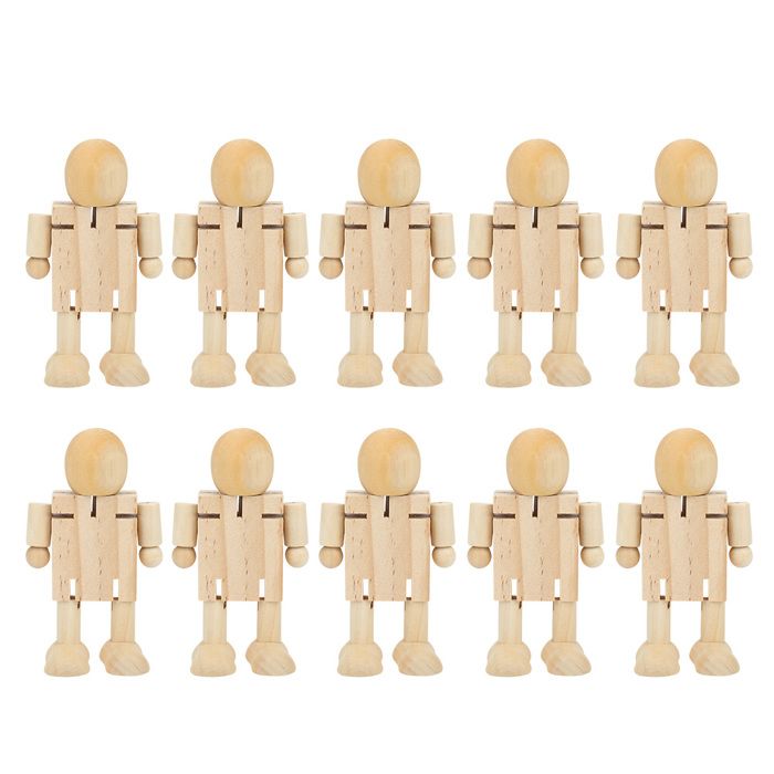 LOT DE 10 Figurines En Bois à Peindre - Cônes En Bois