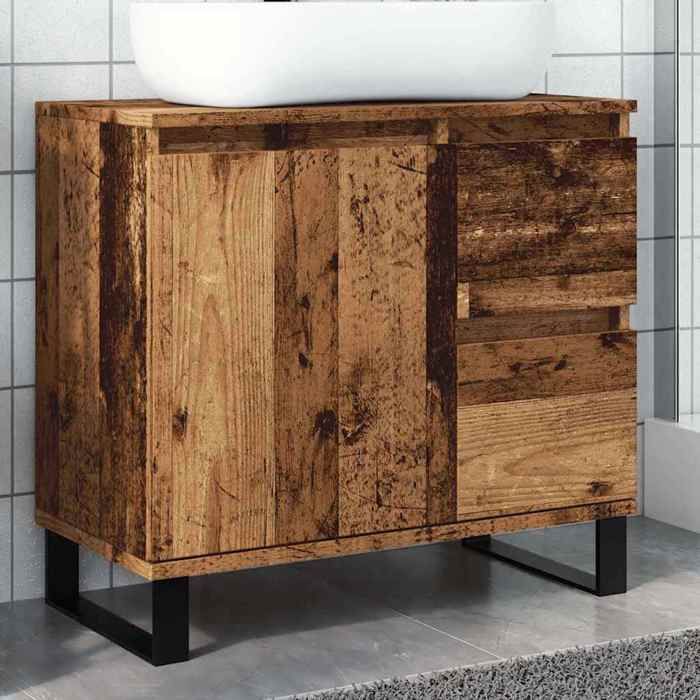 vidaXL Armoire de lavabo de salle de bain vieux bois 65x33x60 cm 857229