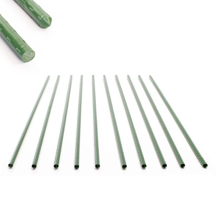 Toboli Lot De 10 Tuteurs Plantes Métal Vert 11 X 1200 Mm - Supports Solides Pour Tomates, Fleurs Grimpantes, Légumes Et Roses