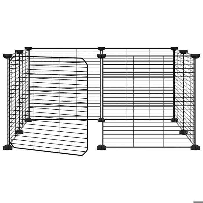 Meilleures Poulailler-Enclos-Cage animaux - de compagnie à 8 panneaux et porte Noir 35x35 cm SSD6929886