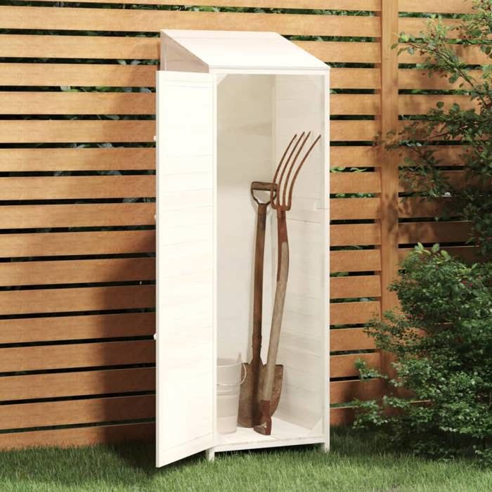 RemiseArmoire Malle de jardin Remise de jardin Blanc 55 x 52 x 174 5 cm Bois de sapin solide JILIMAISON2025 23975524