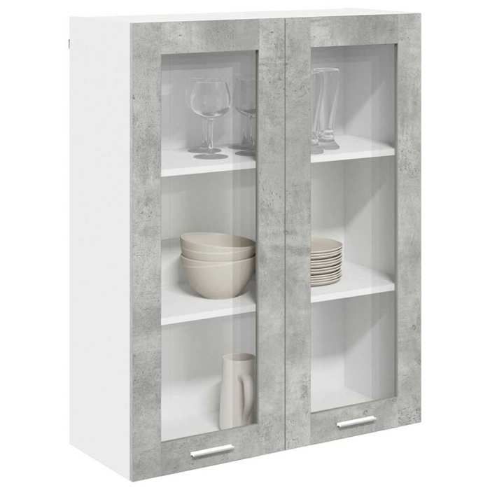 Armoire suspendue de cuisine - vidaXL - Riga - Gris béton - 80x31x100 cm - Bois dingénierie - 2 portes