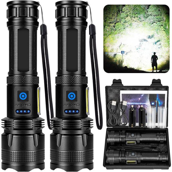 Lampe Torche LED ZEUSFIRE 100000 Lumens Rechargeable 5 Modes IPX7 Étanche