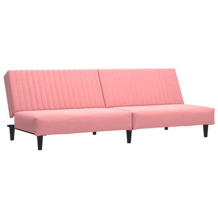 En solde Canapé-lit double - SWEETY - Canapé Convertible 2 Places - rose velours LV1119