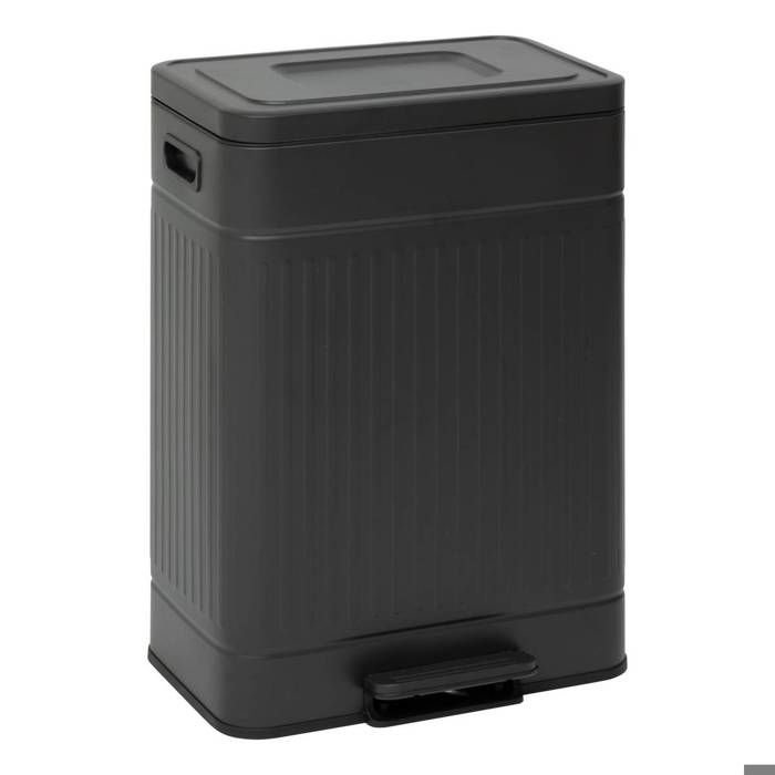 Poubelle double compartiment 2x30L à pédale NOVA noire - 5five