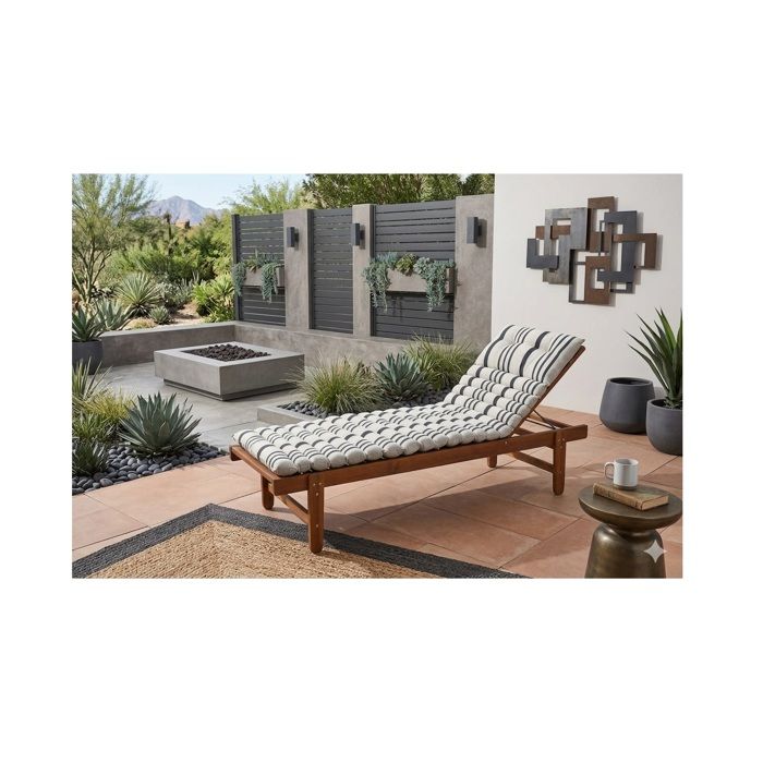Coussin de sol ou Bain de soleil Rayure gris 60 x 180cm