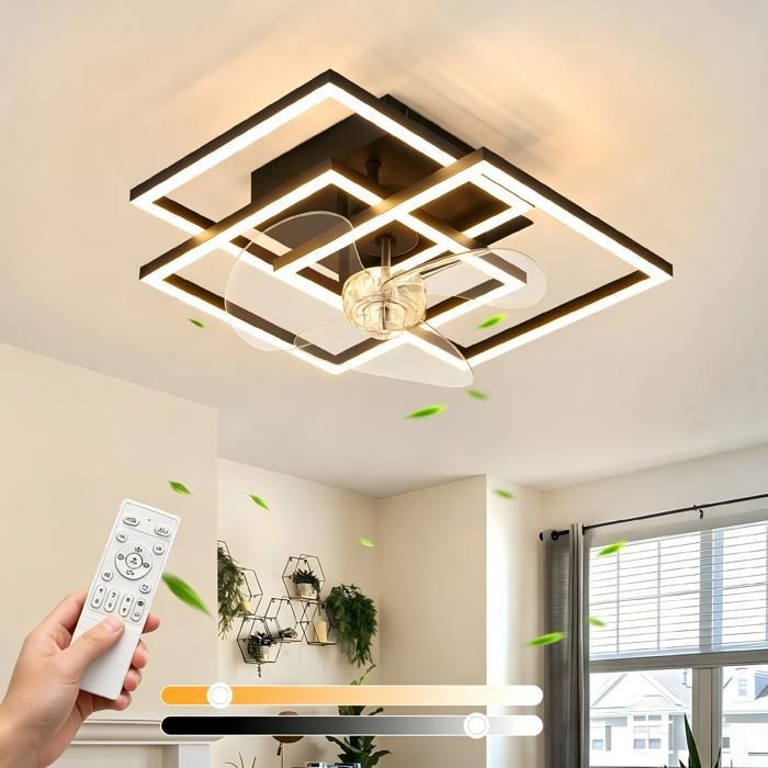 Ventilateur de plafond silencieux NETTLIFE avec éclairage LED 3000-6500K télécommande minuterie 6 vitesses chambre/salon