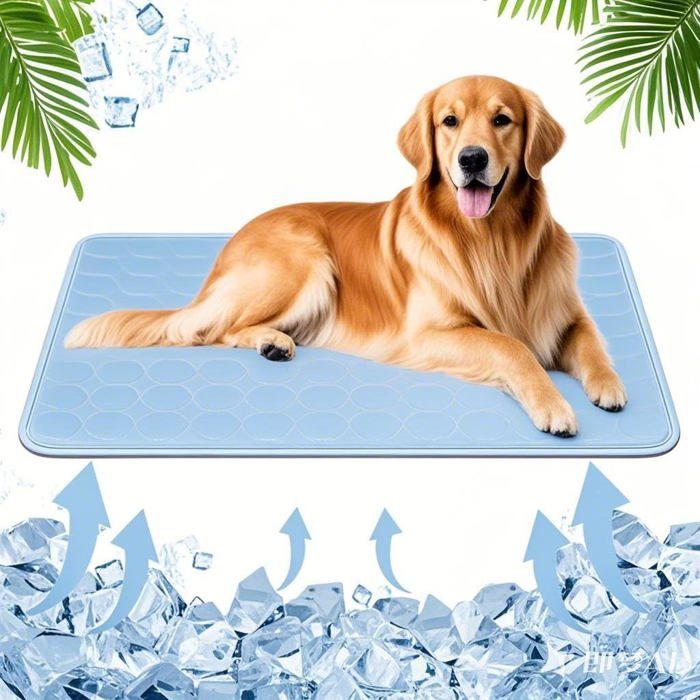 Tapis Rafraîchissant pour Chiens et Chats Tapis de Refroidissement en Soie Glacée Respirant Non Toxique (55 * 70CM Gris)