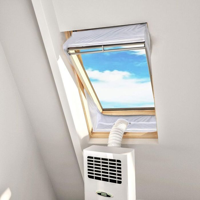 Tissu d’Isolation Pour Fenêtre à Pivot Central avec Un Périmètre Allant Jusqu’à 380cm Pour Climatiseur Mobile et Sèche-Linge2190cm