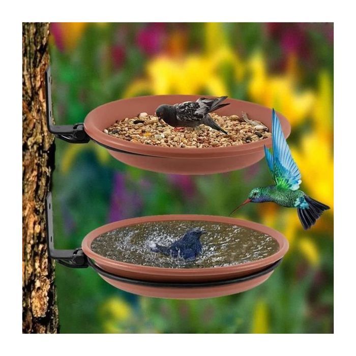2 Abreuvoirs Oiseaux Balcon – Baignoire & Nourriture Sauvages pour Jardin