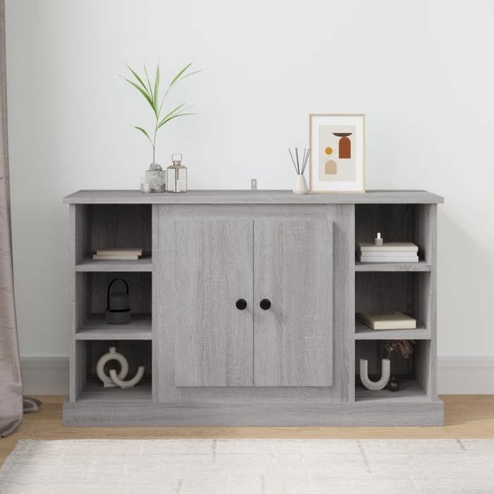 {Gris}Buffet bahut - Moderne-design - bois dingénierie - sonoma gris - Pour salon - 100x355x60 cm 89adu35m