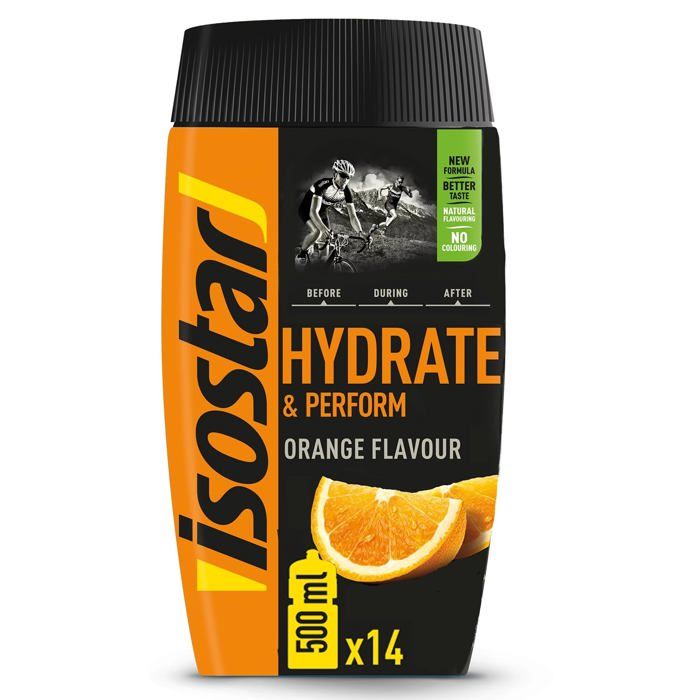Hydrate & Perform Orange – Poudre Boisson Isotonique Sport – Boisson Énergétique Endurance avec Électrolytes Vitamine C & B1 – Hy