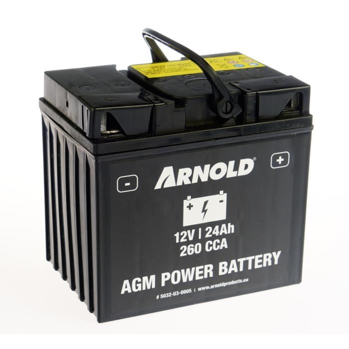 Batterie AZ105/AGM 12-24 pour tracteur tondeuse, + terminal droite