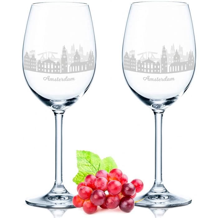 Lot de 2 verres à vin pour elle et lui - Personnalisables - Cadeau de mariage classique - Idée de cadeau amusante