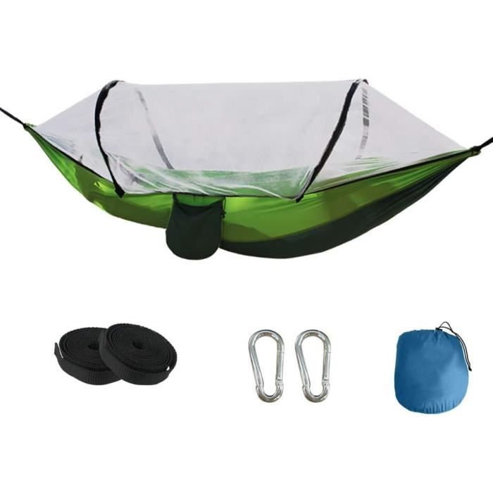 GOTOTOP hamac avec moustiquaire Hamac de voyage portable double/simple avec moustiquaire (vert