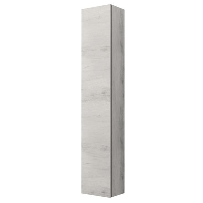 Colonne de salle de bain - Chêne Blanc - 1 porte - Réversible - 30 cm de largeur - Design contemporain