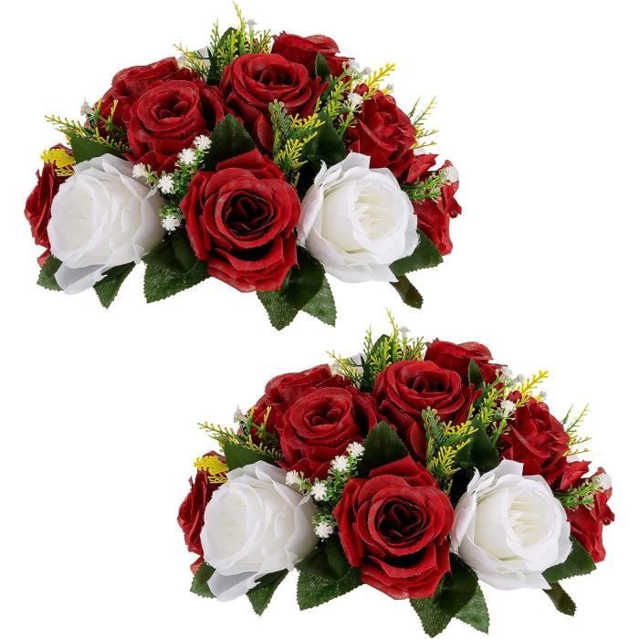 Roses Artificielles Blanches 100 Cm - Pour Décoration Mariage, Arche, Centre De Table, Fond Mural, événements - 9