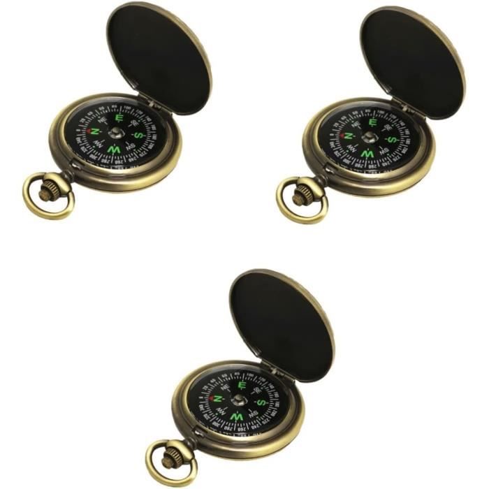 Boussole Poche Montre de Gousset Multifonctionnel Aurore Permanente Nocturne Compas en Extérieur