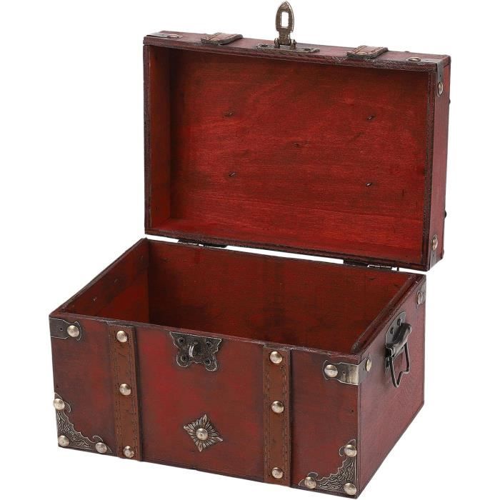 Coffre Au Trésor Pirate Rose Avec Serrure - Boîte De Rangement Pour Bijoux, Jouets, Décoration (14x11cm) - 9