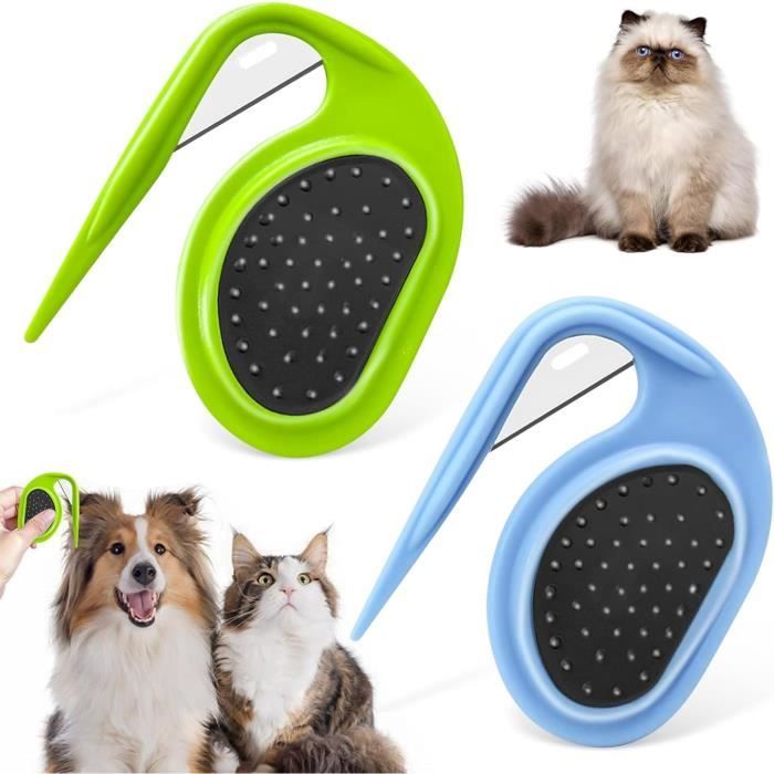 Coupe Noeud Chat Poil Long, 2 Pièces Coupe Noeud Chat,Peigne Chat, Brosse pour Chien à Poils