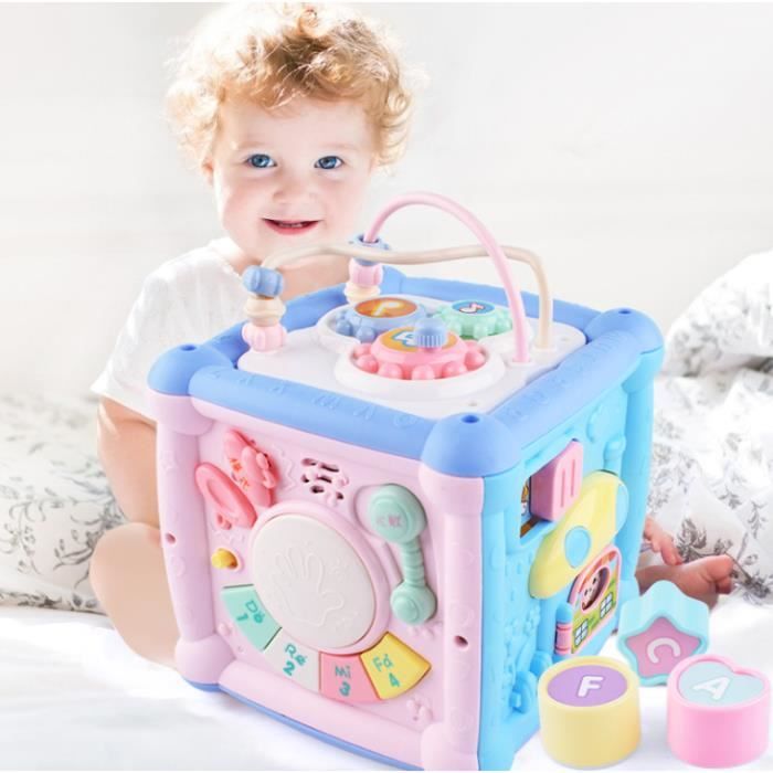 Cube D Eveil Bebe Multifonctionnel Jouet Educatif Bloc De Construction Perles Tambour Jouet Enfant Cadeau Anniveraire 0 3ans Cdiscount Jeux Jouets