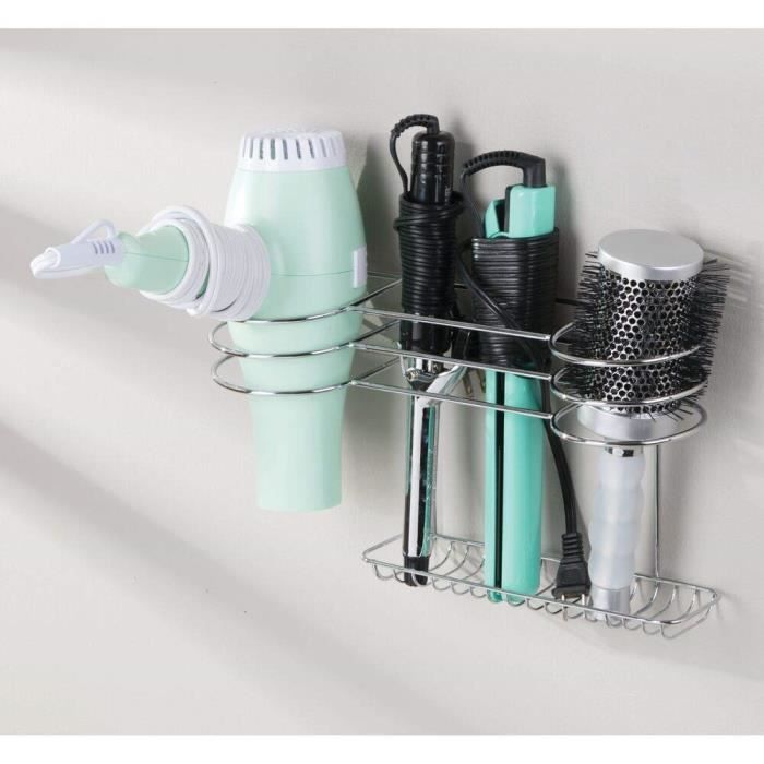 Porte Seche Cheveux Pour Fixation Murale Ideale Pour Rangement Seche Cheveux Et Porte Lisseur Etagere Murale En Metal Avec 2 Pan Achat Vente Porte Seche Cheveux Cdiscount