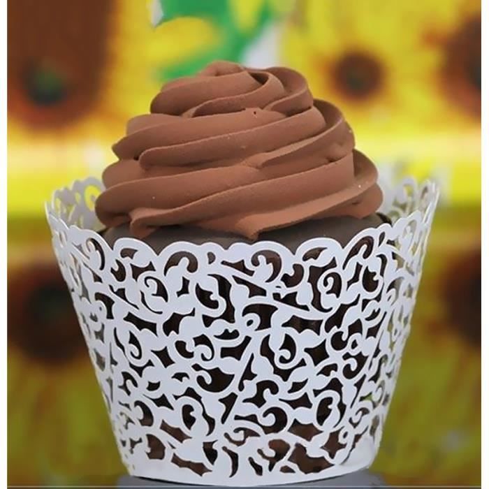 50 Pcs Emballage Gateau Dessert Papier Cupcake Moule Muffin