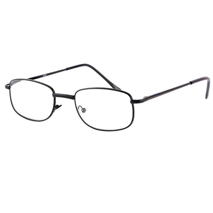 Lunettes de lecture noire look classique rectangle en métal