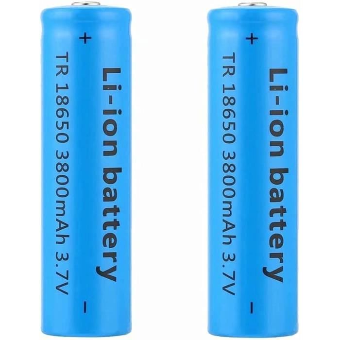 Batterie 2600mAh 3.7V Rechargeable Bouton - Lot De 2 Piles Pour Lampe Torche, Sonnettes Etc.