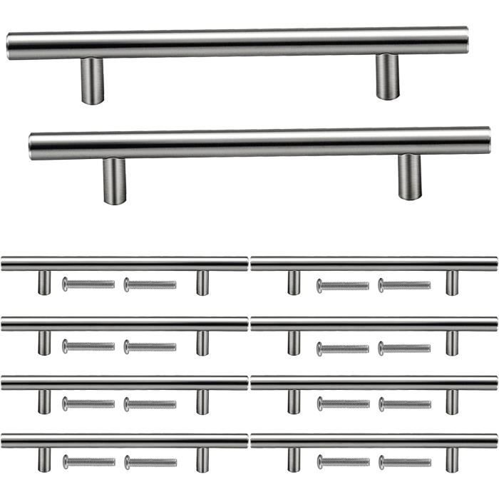 10 Pièces Poignée Argent de Meuble Cuisine en Acier Inoxydable Trous de 125 mm Entraxe Poignées de Meubles en Acier Inoxydabl[343]