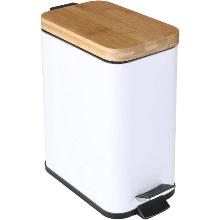 Poubelle En Bois Avec Poignées OSALADI - Corbeille Papier Bureau Et Salle De Bain