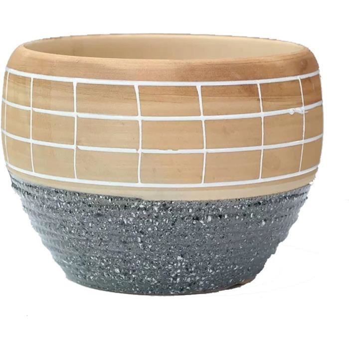 Pot De Fleurs Grand Format 55 Litres - 58x53 Cm, Gris Pierre - Pour Arbres, Plantes Tronc, Terrasse Et Jardin - 2