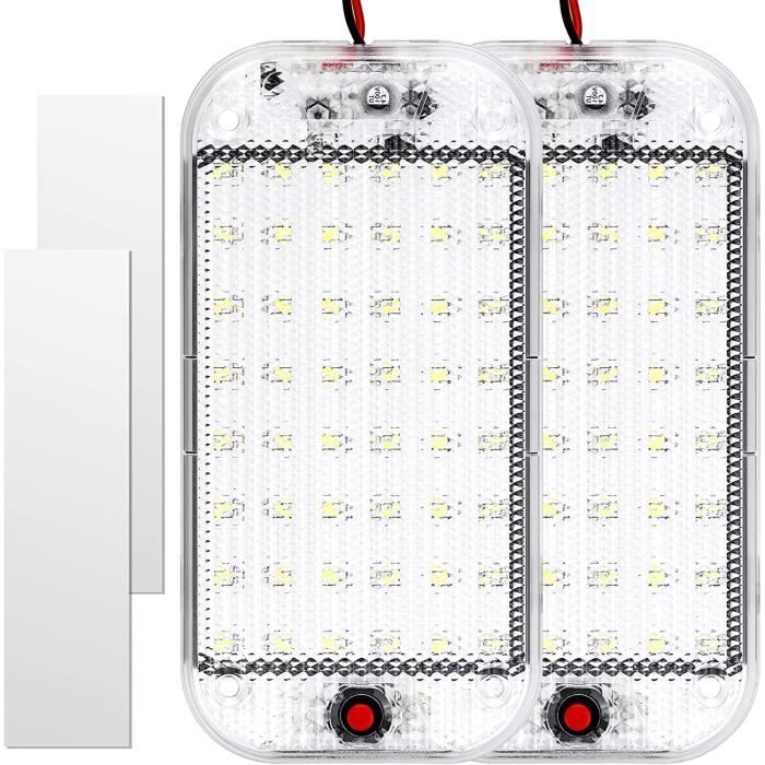 2pcs Lumières Intérieure à LED 48 LED 12V-85V LED Lampe Eclairage Voiture Avec Interrupteur Indépendant Adapté au Camion Auto [18]