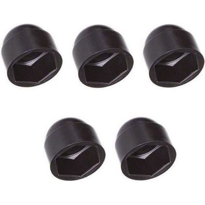 5x CACHE ECROU DIAMETRE M10 / CLE Hexagonale 17mm CAPUCHON BOUCHON  PLASTIQUE NOIR VIS AUTO 10MM - Cdiscount Bricolage