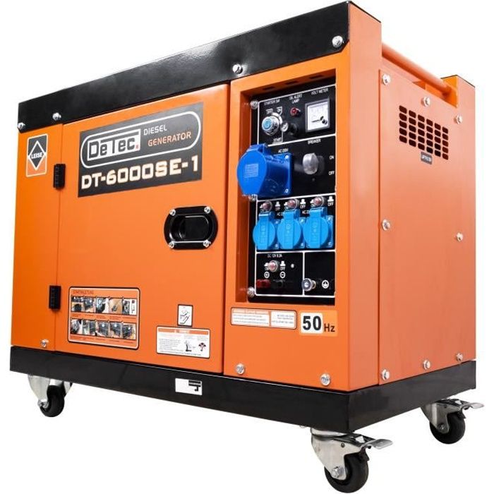 Groupe électrogène diesel DeTec. DT-6000SE-1 5500W monophasé - Cdiscount  Bricolage