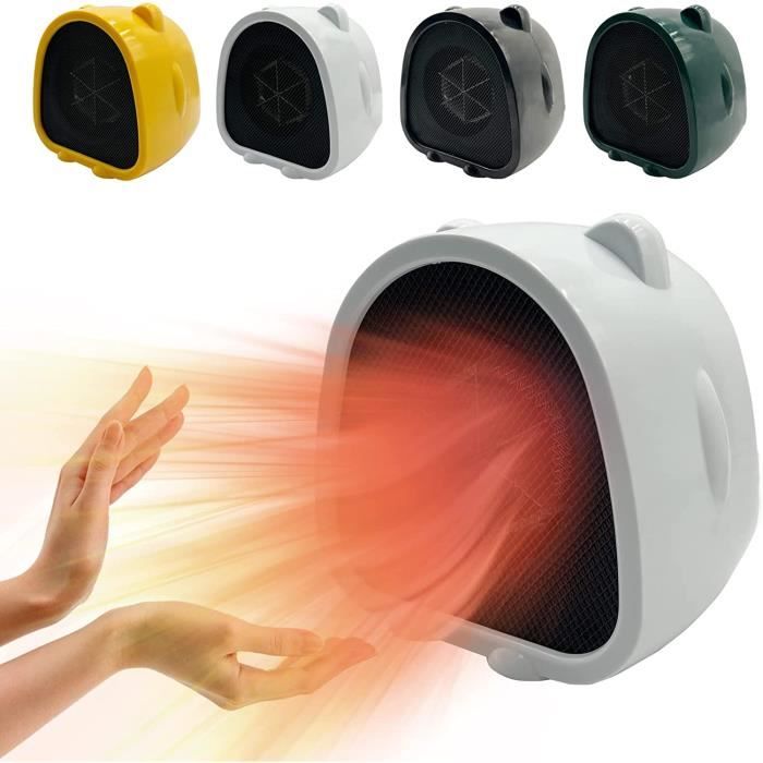 Radiateur Soufflant Céramique 1200W - Mini Chauffage Silencieux, Protection Surchauffe/basculement - Pour Chambre, Salle De Bain, Bureau