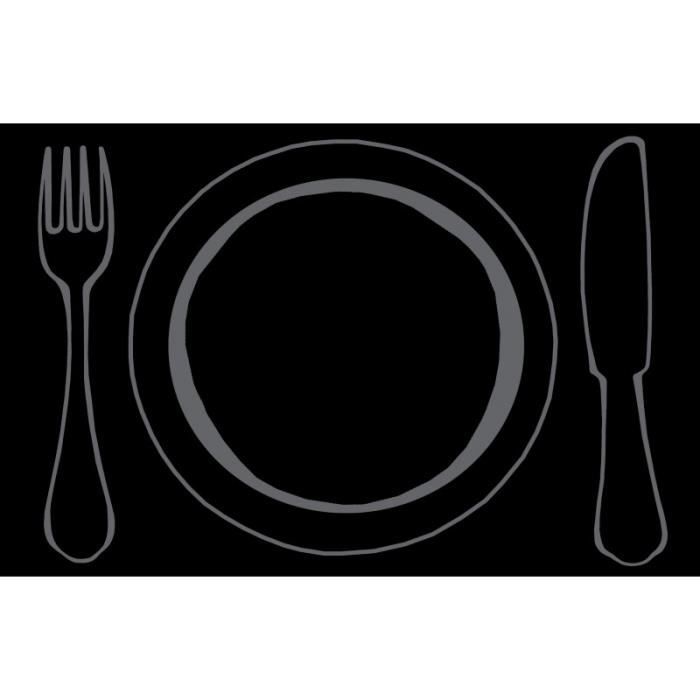 Set De Table Assiette Et Couverts Noir Achat Vente Assiette