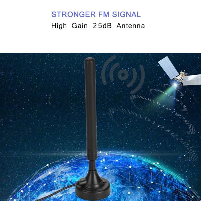 Antenne radio FM domestique à haute sensibilité 25dB à gain élevé Antenne FM USB pour plancher bas