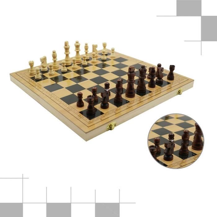 Jeu D'Échecs En Bois Pliant Icegrey - Échiquier Portable Avec Rangement