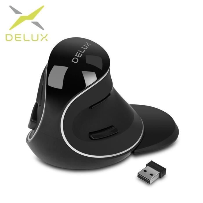 Souris ordinateur,Delux M618 Plus — Souris verticale sans fil ergonomique  1600 DPI,pour PC,périphérique optique,manette [A521001801] - Cdiscount  Informatique