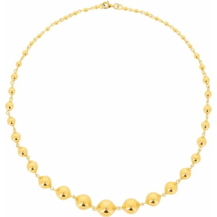 Collier Maille Boule En Chute 45 Cm - Plaqué Or 18 Carats, Bijouxia France