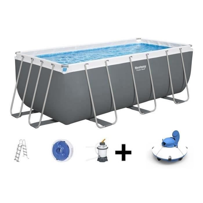 Piscine hors sol Power Steel™ 412 x 201 x 122cm, filtre à sable, échelle, diffuseur Chemconnect™ + R