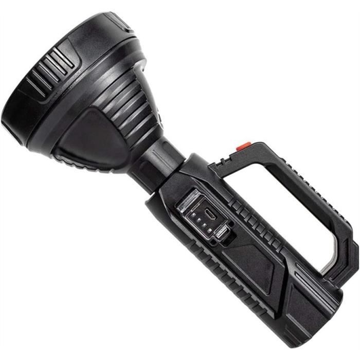 Lampe Torche LED Surpuissante 100W - Portée 500m, Rechargeable USB, étanche - Pour Camping, Randonnée, Urgences