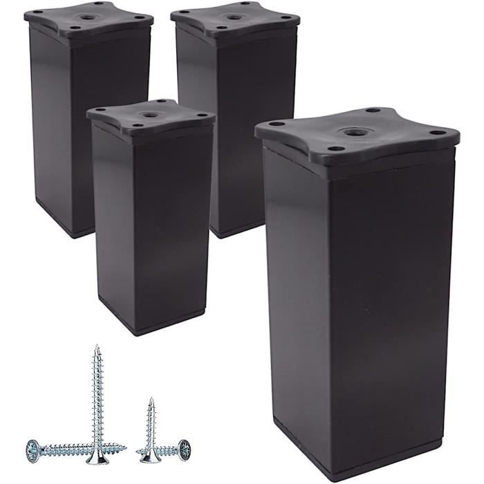 Lot De 4 Pieds De Lit Universels Réglables 29cm - Support Métal Sans Perçage Pour Sommier à Lattes