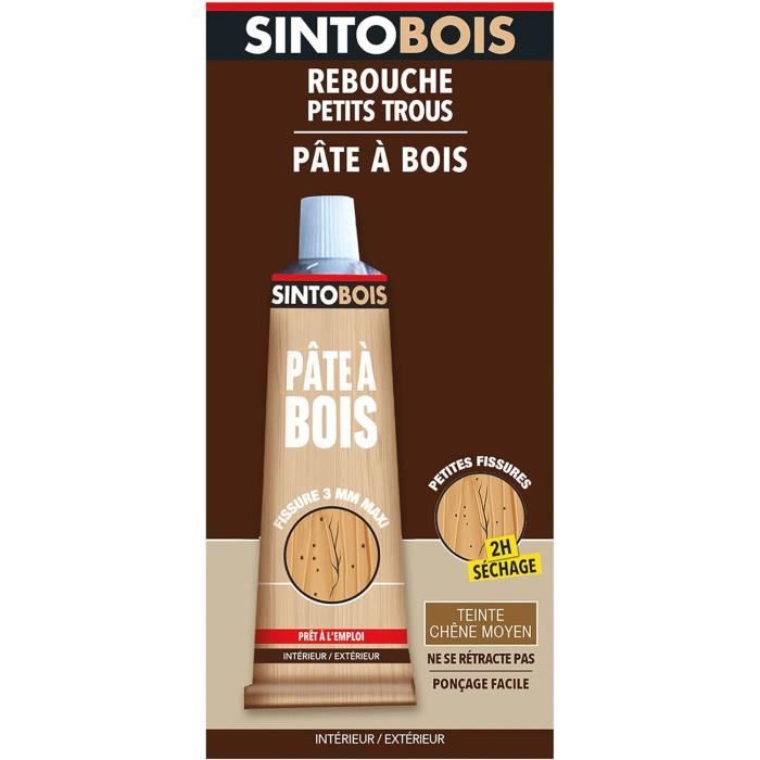 Pâte À Bois Pour Reboucher Imperfections Et Fissures Chêne Moyen 80G — free download