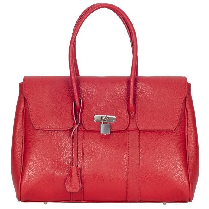 Sac A Main CHLOLY Sac a main cuir femme Mirada Italie Couleur Rouge Cdiscount Bagagerie Maroquinerie