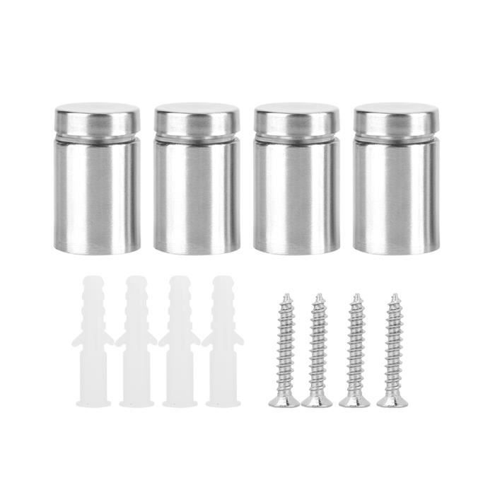 Sourcing Map Entretoise Verre 19x62mm - Support Acrylique 4pcs Avec Vis Et Joint Caoutchouc
