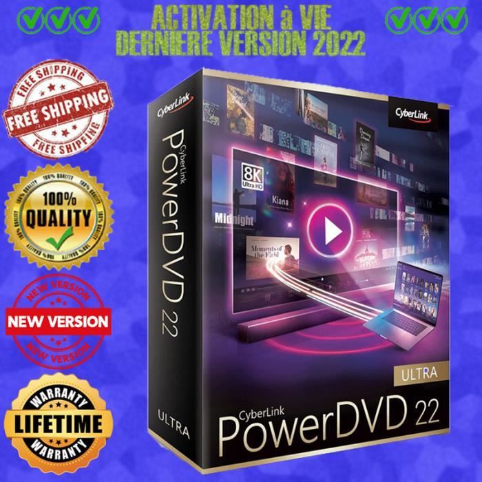 CyberLink PowerDVD Ultra 2022 PC WINDOWS 🔥🔥ACTIVATION À VIE🔥🔥EMAIL LIVRAISION EXTRA-RAPIDE (20s) (à Télécharger)🔥🔥