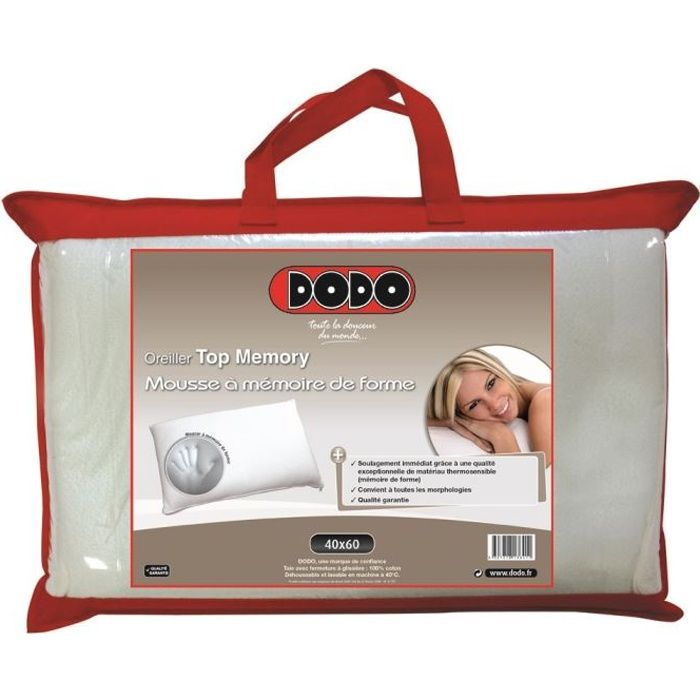 Dodo oreiller top memory 40x60cm clearance