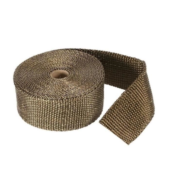 Bande Isolante Thermique Pour échappement - 10 M X 5 Cm, Résiste à 500°C, Avec 12 Attaches - Réduction Bruit, Protection Chaleur Pour Moto, Voiture, Camion - 8